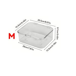 TEMU 투명 대용량 메이크업 정리함, 먼지방지 뚜껑 포함 - 화장품, 마스크, 보관용 다목적 수납 케이스 (욕실·화장대용)