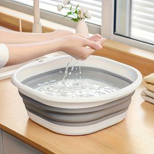 TEMU 공간 절약형 접이식 세면대: 내구성 플라스틱, 가정/기숙사/캠핑용 | 컴팩트 디자인, 간편 보관, 필수 백투스쿨 아이템 – 사계절 사용 가능