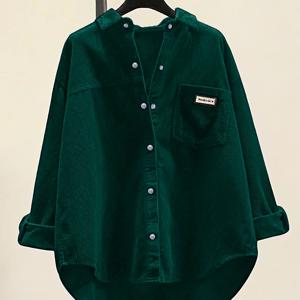 TEMU 여성용 코듀로이 버튼핏 루즈핏 캐주얼 긴팔 스트레치 가디건 자켓, 포켓 있는 가을용 카디건, 편안한 아우터웨어, 겨울 이너워시츠, 세련된 디자인, 내구성 있는 제작, 코듀로이 소재, 단추식 자켓, 오버사이즈 카디건, 가을 옷장, Casual Wear를 좋아하는 분들에게|가디건|옷