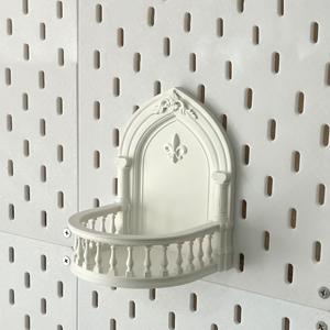 TEMU 1개 유럽 스타일 발코니 걸이 랙 - IKEA 케이브 보드용 튼튼한 플라스틱 다중 구획 디스플레이 스탠드, 다육식물, 식물, 조각품 및 수집품용 - 공간 절약형 실내/외 장식 정리대, 매달린 식물 디스플레이, 실내외 장식, 튼튼한 구조, 전시 상자, 전시 케이스