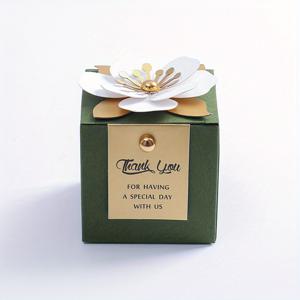 TEMU 20pcs, 크리 에이 티브 플라워 스퀘어 웨딩 사탕 상자, 절묘한 작은 꽃 초콜릿 상자, 휴일 파티 연회 기념일 선물 상자, 웨딩 용품, 파티 용품