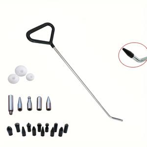 TEMU 18pcs 페인트리스 덴트 리페어 로드 키트, 교환 가능한 팁이 장착된 덴트 로드, 차량 자동차 바디 덴트 헤일 손상 제거용 덴트 리페어 도구