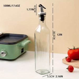TEMU 대용량 유리 오일, 식초, 간장 분배기 병 - 누출 방지, 내구성, 주방 사용에 이상적, 150ml/250ml/500ml, 주방 보관|현대 주방 용품|유리 분배기