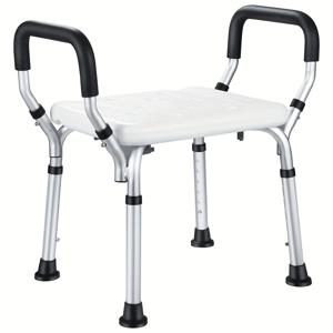 TEMU 암레스트 샤워 의자, 높이 조절 가능한 샤워 스툴, 최대 150kg 하중, 미끄럼 방지 발 패드, 노인, 임산부, 장애인용 욕실 의자, 도구 없이 간편 조립, 노인 돌봄,장애인 지원,컴팩트 샤워 시트,팔걸이 스툴,고용량 좌석,내구성 있는 구조,이동 보조기,높이 조절 가능한 스툴,홈 케어 장비