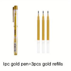 TEMU 4pcs/6pcs 세트하이라이트 볼 노트 펜, 계정 펜, 낙서 펜, 개인 서명, 주석 및 그림 낙서 용도로 사용 가능한 3가지 색상(은빛, 황금색, 흰색 잉크)