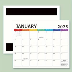 TEMU 1월 2025년부터 6월 2026년까지 18개월 디자인으로 요소를 사용하여 쉽게 구성할 수 있는 밤다의 자성 냉장고 달력을 설정하세요.