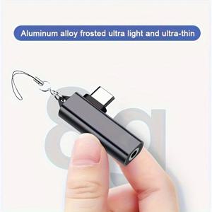 TEMU RIJOW USB Type-C to 3.5mm 오디오 어댑터, 수-암 USB-C to AUX 헤드폰 잭 컨버터, DCA 칩 탑재, for iPhone, Xiaomi, for Samsung, Google 기기용 - 배터리 불필요