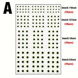 TEMU 69개/183개 3D 야광 물고기 눈 - 리얼리스틱 루미너스 DIY 루어 베이트, 3-10mm 혼합 색상, 레진 소재, 밤낚시 및 미끼 제작에 완벽, 낚시용 루어 & 미끼, 내구성 있는 낚시 장비