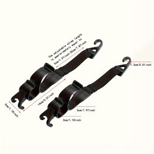 TEMU 2-팩 다기능 자동차 시트 헤드레스트 행거, 3개 홀더, ABS 소재, 범용 차량 수납 정리용 후크, 우산, 가방, 낚싯대용|행거|낚시대