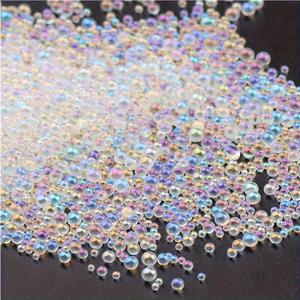 TEMU 5500pcs 1mm-3mm 컬러풀 미니 버블 네일 비즈 - 크래프트 및 네일 아트 장식용 다양한 크기의 둥근 진주 비즈와 라인스톤