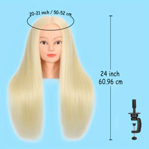 TEMU 80% 진짜 사람 머리카락 마네킹 헤드는 다양한 방법으로 퍼머, 풀링, 컬링 및 스타일링이 가능하며, 스탠드 포함