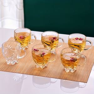 TEMU 6개 세트 우아한 유리 차 컵 손잡이 포함 - 5oz 재사용 가능한 커피 머그, 라떼, , 아메리카노, 밀크용 - 집, 파티, 선물에 완벽 - 크리스마스, 추수감사절, 발렌타인데이, 어머니날, 졸업식, 커피 바 액세서리, 차 컵과 접시 세트, 차 컵 세트, 차 세트, 음료용 유리, 위스키 글라스