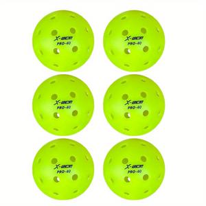 TEMU X-ACE 40 PRO 피클볼, 6/12개 - 균열 방지, 무봉제 원피스 디자인, 높은 가시성 그린, 실내외 플레이에 완벽, 모든 패들 및 코트와 호환 가능