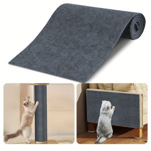 TEMU 1pc WhiskerWonders 폴리에스터 고양이 스크래칭 매트 - 벽 및 가구용 자체 접착식 내구성 펠트 스크래치 패드, 모든 고양이용 다중 크기 팩