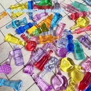 TEMU 60개 컬러풀 아크릴 포션 토큰 세트 - D&D 테이블탑 롤플레이용 완벽한 선물, DIY 주얼리 만들기 및 장식에 적합