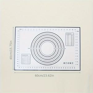 TEMU 1개 실리콘 반죽 보드, 실리콘 페이스트리 매트, 측정용 구미 매트가 있는 논스틱 베이킹 매트, 카운터 매트, 반죽 롤링 매트, 오븐 라이너, 파이 크러스트 매트, 롤업 반죽 보드, 40 * 60cm / 15.7 * 23.6인치