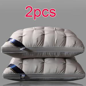 TEMU 2개입 [딥 슬립] 럭셔리 5성급 호텔 퀄리티 베개 | 700g 무게, 19x29인치 | 화이트 마감 | 세탁기 사용 가능, 비압축 고강도 코어 | 사계절용, 침실/캠핑카 침구|이불