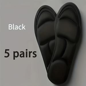 TEMU 5 켤레의 중립 스펀지 깔창, 편안하고 부드러운 스포츠용, 충격 흡수, 통기성 및 땀 흡수, 운동화 및 캐주얼 신발, 하이힐, 플랫 슈즈 및 가죽 신발에 적합