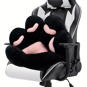 TEMU 고양이 발 모양 쿠션 의자 편안한 카와이 모양 게이머 의자용 플러시 베개 28