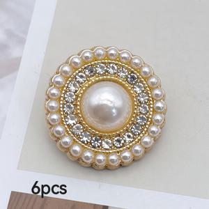 TEMU 6pcs 모조 진주 라인스톤 금속 버튼, 18mm/23mm 수제 홈 크래프트, 결혼식 장식 액세서리, 셔츠, 데님 자켓, 드레스, 스웨터, 코트, 트렌치에 적합합니다