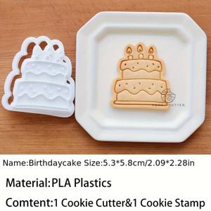 TEMU 창의적인 만화 동물 토끼 곰 쿠키 커터 몰드 꽃 생일 케이크 스탬프 퐁당 케이크 선물 제빵 도구, 개학 준비용
