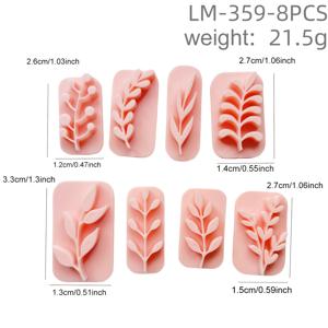 TEMU 8개 세트 프레스드 리프 텍스처 소프트 클레이 몰드, 수제 선물 헤어핀 액세서리 펜던트 및 기타 텍스처 몰드 DIY 창의적