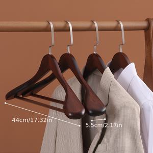 TEMU 1개 클래식 나무 스위트 하이너, 360도 스윙 후크 및 미끄럼 방지 바 - 코트, 재킷, 셔츠에 이상적 - 내구성 및 스타일리시한 자연 나무 마감, 옷걸이