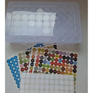 TEMU 자체 접착 라벨이 있는 페인팅 보관함 60개 세트, 플라스틱 비즈 정리 스트립, DIY 공예 액세서리 주최자, 네일 아트 공예 용품, DIY 수공예, 비즈 및 쥬얼리 만들기 컨테이너
