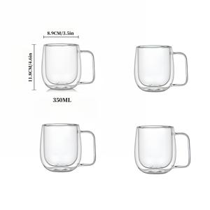 TEMU 2개/4개 고급 보로실리케이트 내열 투명 유리 컵 손잡이 포함, 대용량 커피 카푸치노 주스 이중층 밀크 콜드 드링크 글라스 다양한 사이즈, 아름다운 커피 컵, 우아한 유리 컵, 컵 및 머그|텀블러