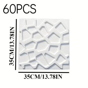 TEMU 60개입 3D 자체 접착 벽 타일 스티커 - 청소가 쉬운, 맞춤형 PVC 타일, 주방, 거실, 침실용 - 모던 디자인, 붙이고 떼는 설치, 내구성 있고 세련된 홈 데코, 주방 백스플래시, 현대적 장식, 쉽게 청소 가능한 표면, 방 개조, 슬릭한 디자인, 고품질 마감, DIY 애호가를 위한 장식 스티커