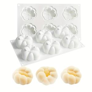 TEMU 6구 3D 페탈 실리콘 몰드 - 직사각형 논스틱 DIY 초콜릿 디저트 몰드, 발렌타인데이 크리스마스 할로윈 베이킹 도구, 쉬운 탈형 & 재사용 가능 디자인, 꽃무늬 휴일 간식, 내구성 있는 베이크웨어, 홈메이드 스낵, 파티 플래너