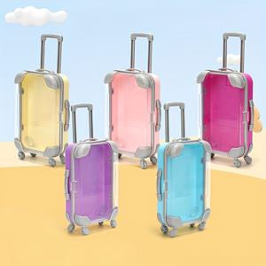 TEMU 5pcs 미니 휴대용 메이크업 보관 상자 선물 상자, 손과 사무실 인형 스ーツ 케이스, 트롤리 케이스 디자인, 속눈썹, 입술 글로스, 접착 렌즈, 이중 눈썹 패치, 보석 및 기타 작은 액세서리에 적합, 여성 여행에 필수
