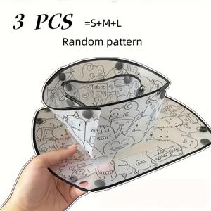 TEMU 3pcs 접이식 야외 상자 귀여운 만화 동물 및 음식 삽화 - 휴대용 PP 재질, 캠핑, 가족 모임, 비즈니스 여행, 피크닉 필수품, 피크닉 액세서리에 이상적