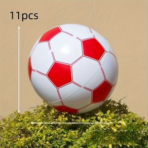 TEMU 11개 세트 인플레이터블 축구공 - 내구성 있는 방수 PVC, 빠른 공기 주입 & 휴대용 보관, 비치, 잔디, 캠핑, 팀 게임 및 여름 파티용 화려한 혼합 색상, 해변용 공, 야외 스포츠 장비, 캠핑 액세서리, 축제 스포츠 기어