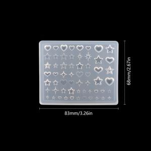 TEMU 3D 아크릴 조각 네일 몰드 - 외계인 펜타그램 하트 & 별 디자인, 무취 및 사용 간편한 네일아트, 살롱 장식, 축제 선물 (멀티컬러), 파티 네일, 유쾌한 패턴, 매끄러운 마감, 선물 쇼퍼
