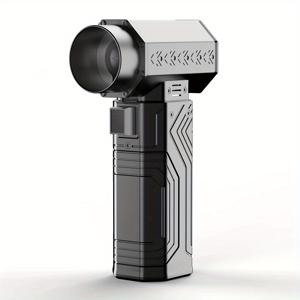 TEMU 130000RPM 강력 휴대용 터보 제트 팬, 750g 추력 180km/h 바람, 4x2500mAh 배터리 포함 고속 터보 팬, Type-c 고속 충전, 브러시리스 먼지떨이, 여름 냉각/차량/건조기/키보드/컴퓨터/BBQ/야외 캠핑에 적합, 휴대용 선풍기|차량용선풍기|캠핑선풍기
