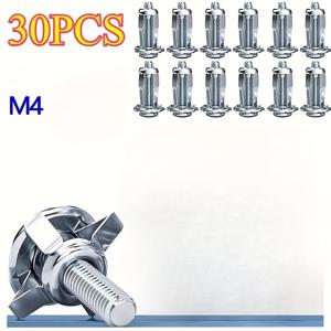 TEMU 금속 꽃 나사 나사 - M4/M5/M6 십자 모양 리벳 고정 장치, 워셔 포함, 잭, 후드, 서랍 및 가구 조립용 견고한 고정, 스크루드라이버 액세서리, 가구 조립 도구, 반짝이는 마감, 정밀한 나사 설치