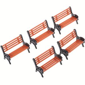 TEMU 5pcs 수제 미니어처 정원 벤치 세트 - 현대적인 플라스틱 야외/실내 장식, 인간공학적 디자인, 내구성 및 기상 내성, 부활절, 파티오, 캐빈, 정원 및 가정 장식, 정원 액세서리, 파티오 개선, 원시적인 매력, 기상 내성 재료, DIY 열혈 팬