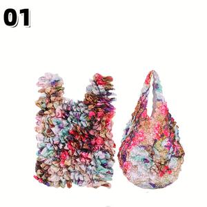 TEMU 매직 스트레칭 백 10lb 고강도 재사용 가능 탄성 쇼핑백 - 세탁기 사용 가능 접이식 토트백, 손바닥 크기 디자인, 찢김 방지 원단