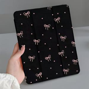 TEMU 핑크 리본으로 for galaxy Tab A8/A9/S7/S8/S9/S10 태블릿 보호 케이스와 펜 슬롯이 있는 투명 보호 소프트 케이스 10.9/11/12.4/14.6 인치 삼중 접이식 for galaxy Tab S6Lite용 삼성 태블릿 보호 케이스 풀 팩