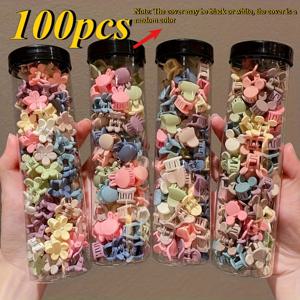 TEMU 100개 귀여운 꽃 하트 토끼 머리핀 - 플라스틱 소재, 디자인 (꽃, 하트 & 토끼 모양), 일상 및 축제용 액세서리, 선물 추천, 정리 가능