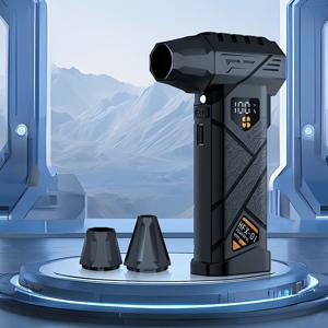 TEMU XZXY 무선 차량용 드라이어 에어 블로워 터보 제트 블로워, 전기 먼지 블로워 150,000 rpm 무선 에어 더스터 LED 조명 및 LED 디스플레이 스크린 포함. 4단계 조절 가능한 키보드/컴퓨터/차량/가정 청소/바베큐/캠핑/눈 및 낙엽 청소용 먼지 블로워