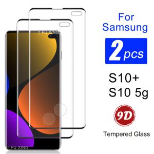 TEMU 2팩 9D 커브드 HD 강화 유리 삼성 갤럭시 S10+ 플러스/S10 5G/전체 화면 커버리지 투명 강화 유리 스크린 프로텍터, 지문 잠금 호환, 9H 경도 이중층 방탄 및 스크래치 방지 폰 강화 유리, 99.99% 울트라 HD 선명도 보호 필름