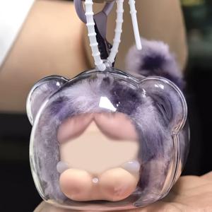 TEMU 크라이베이비 플러시 인형 전시 케이스 - 투명 수집용 보관함, 표정 있는 얼굴, 방진 및 스크래치 방지, 귀여운 책상 장식, 애니메이션 팬을 위한 완벽한 선물, 사무실 또는 선반 장식 - 크라이베이비 피규어 및 플러시와 호환 가능|모루인형