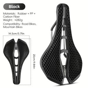 TEMU WEST BIKING 자전거 안장 3D 허니콤 충격 흡수 시트 통기성 쿠션 로드/마운틴 바이크용 편안한 안장 사이클링 장비|자전거