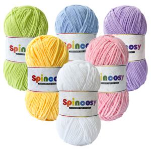 TEMU 6개 마카롱 컬러 셔닐 실, 두께 2mm, 폴리에스터 100%, 총 무게 300g, 부드럽고 가벼운 베이지색, 크로셰 담요, 의류, 가방, 인형 및 기타 수제 프로젝트에 적합, 니팅용 실, 공예 재료, 마카롱 실, 부드러운 질감의 실, 공예용 실|뜨개실
