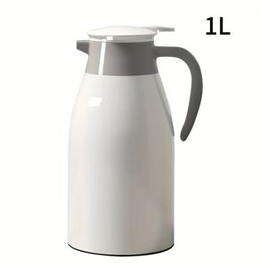 TEMU 1개 33.61oz/1000L 또는 63oz/1900ml 대용량 이중벽 진공 단열 커피포트, 12시간 보온 24시간 보냉 - RV 야외 캠핑 피크닉 사무실 여행 가정용 차주전자, 휴대용 디자인,스타일리시한 음료용품,내구성 있는 구조,고품질 유리,보온 플라스크,음료 용기
