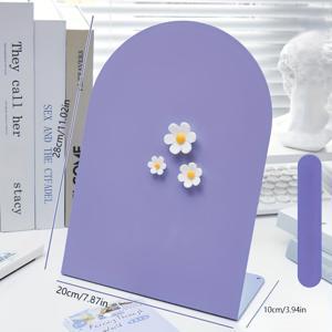 TEMU 1개 고품질 자석 메시지 보드 / 독립형 모던 데스크탑 정리대 / 다기능 디스플레이 패널 / 홈 메모 패드 - 호텔, 사무실, 카페, 커피숍용 3개의 꽃 자석 포함