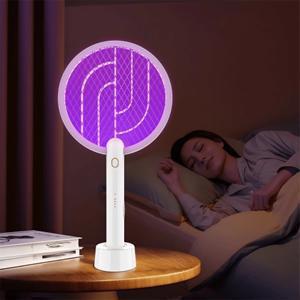TEMU 낮과 저녁 모두 사용 가능, 전기모기채, 베이스 포함, USB 충전, 실내외에 적합, 다양한 장면, 강력하고 효율적인 모기 퇴치 신기,모기유발기