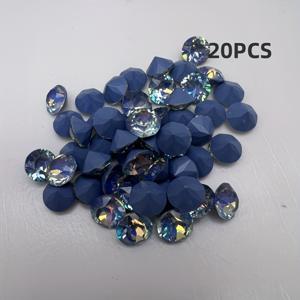 TEMU 20개 모카 뾰족 바닥 캔디 유리 모조 , 8mm, DIY 매니큐어, 스터드, 반지, 목걸이 재료 용품, 무향 네일 아트 액세서리|네일재료